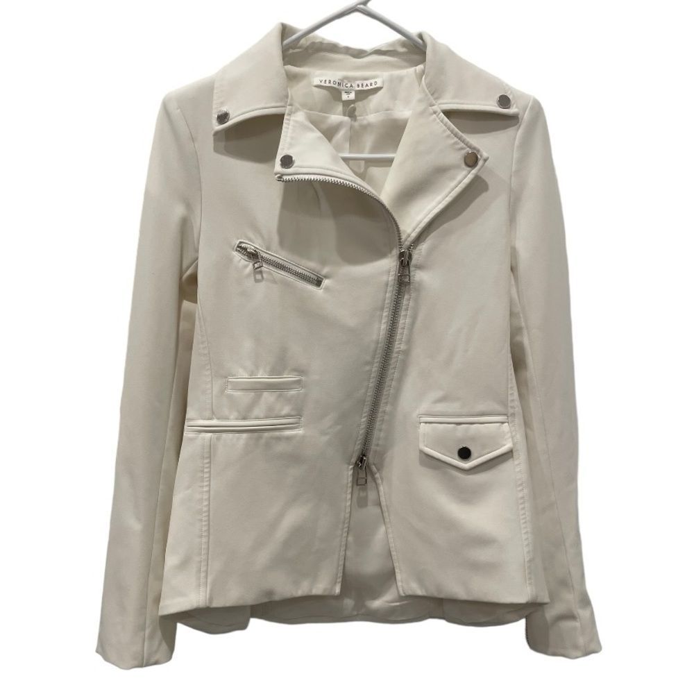 Veronica Beard Sleek White Leather Jacket - Picture 5 of 16